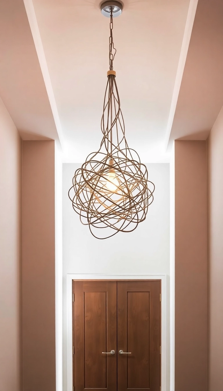 10 Chic Entryway Lighting Ideas to Elevate Your Home's First Impression - 8. Artistic Light Fixtures