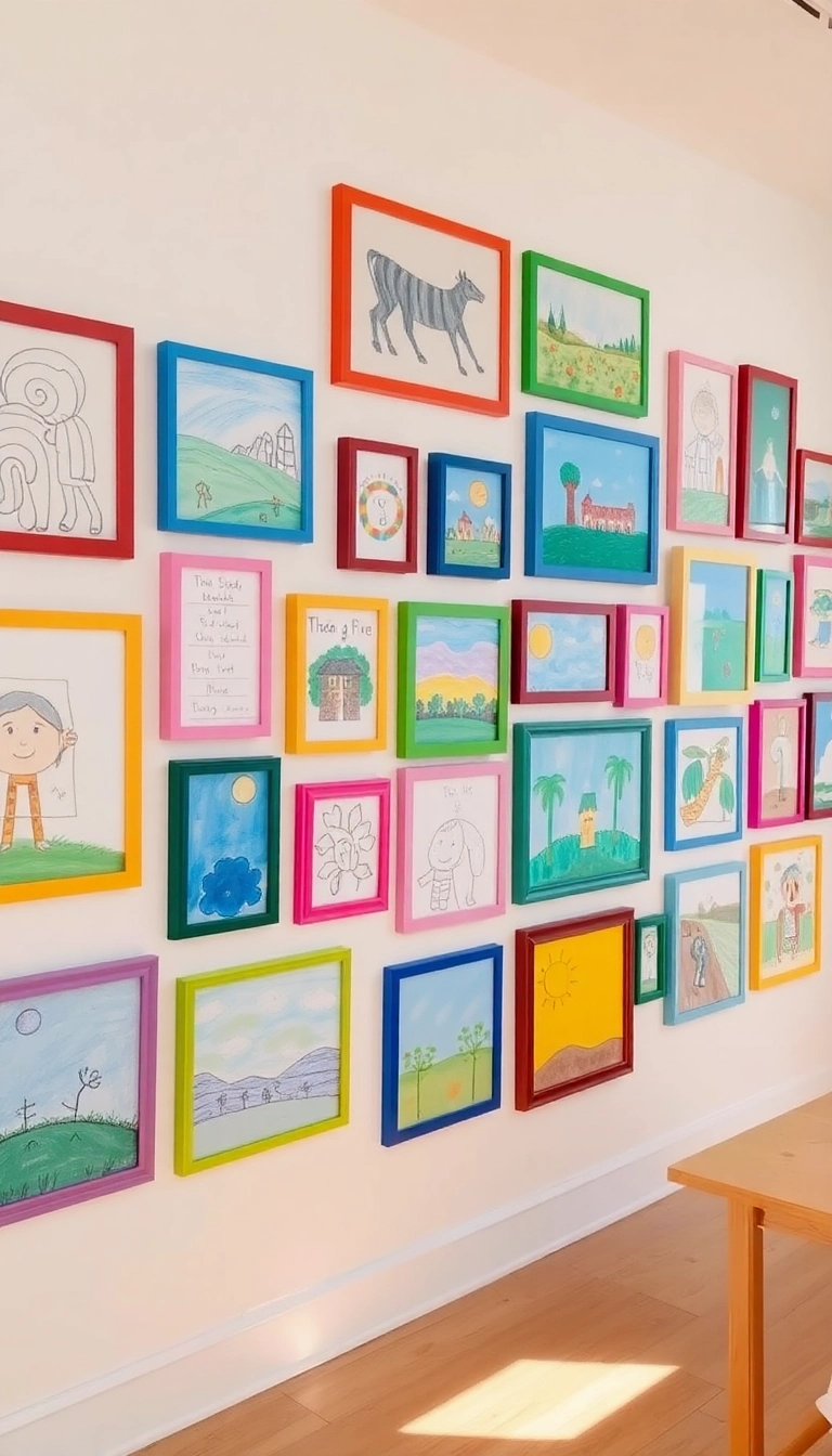 10 DIY Gallery Wall Ideas That Add a Personal Touch to Your Living Room (And They're Budget-Friendly!) - 2. Art from Your Kids