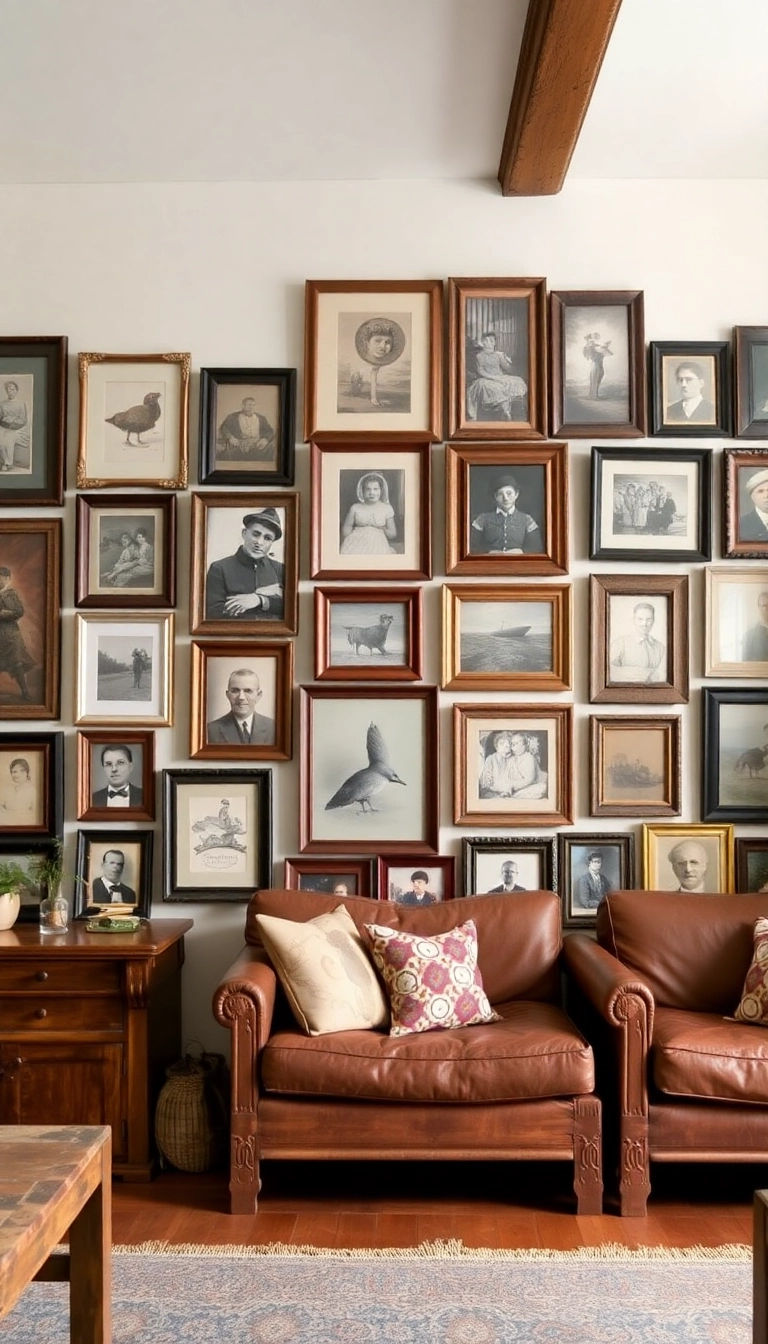 10 DIY Gallery Wall Ideas That Add a Personal Touch to Your Living Room (And They're Budget-Friendly!) - 6. Vintage Finds