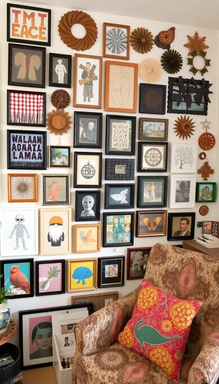 10 DIY Gallery Wall Ideas That Add a Personal Touch to Your Living Room (And They're Budget-Friendly!) - 8. Mixed Media Collage