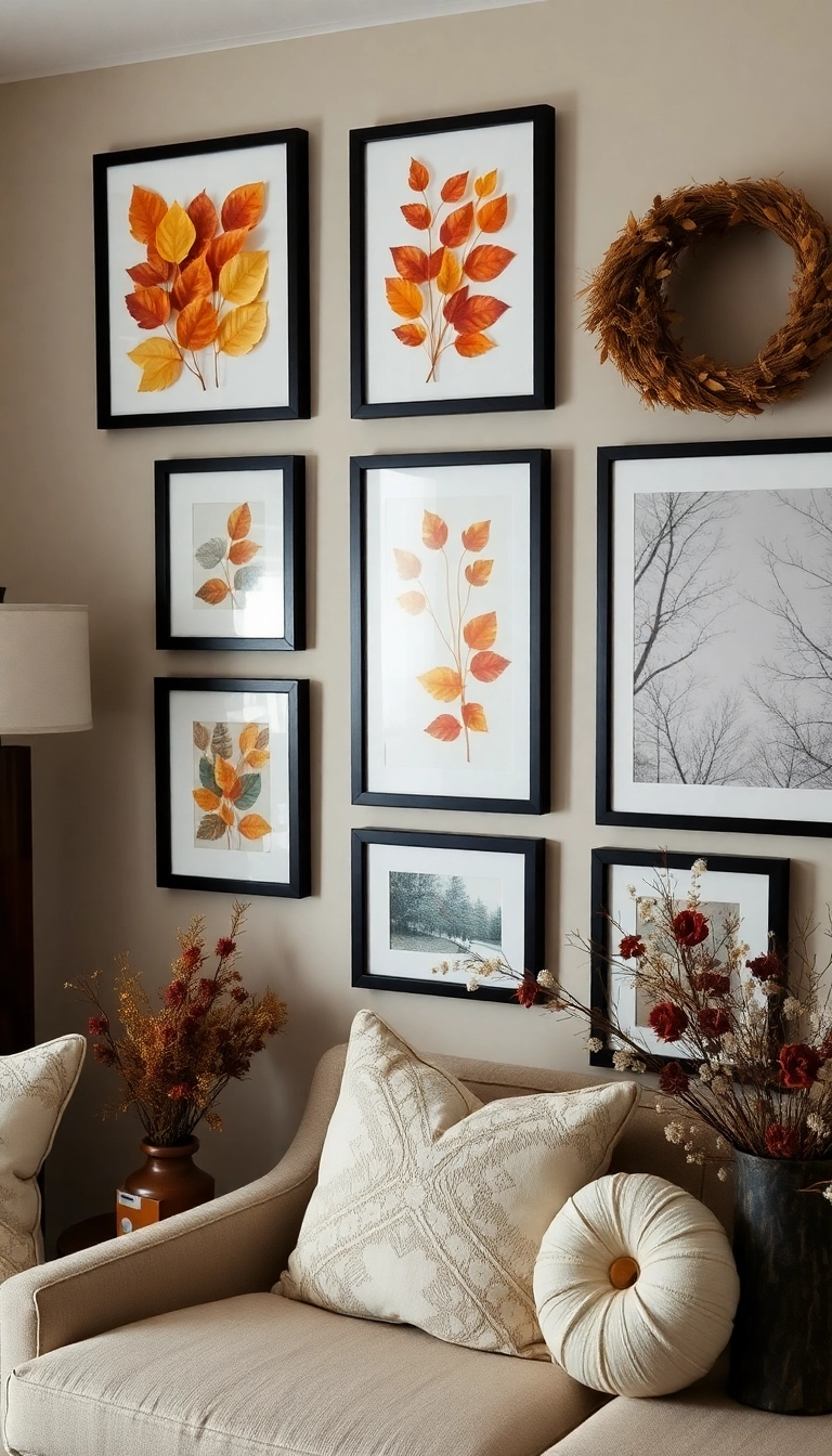 10 DIY Gallery Wall Ideas That Add a Personal Touch to Your Living Room (And They're Budget-Friendly!) - 9. Seasonal Rotations