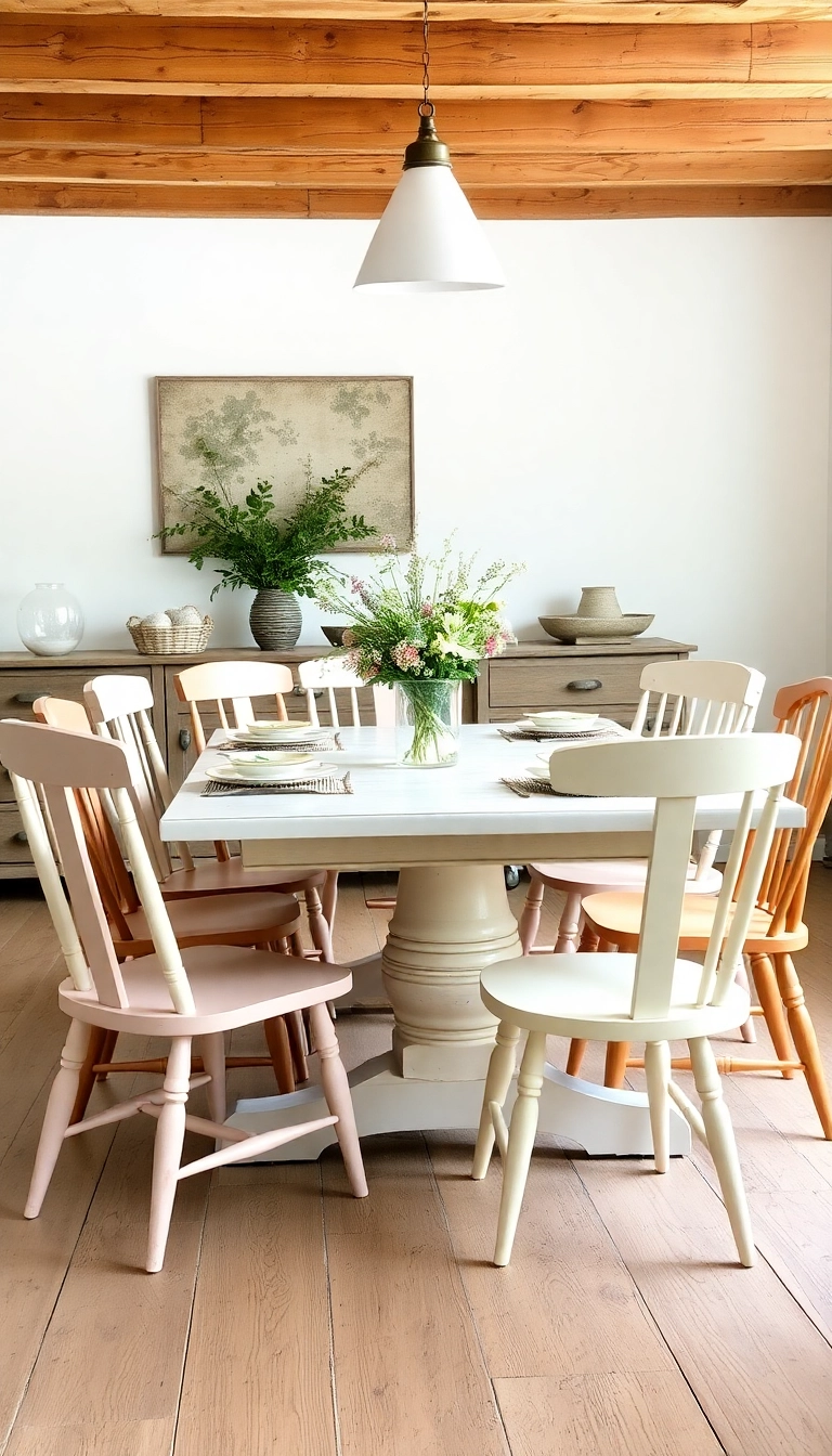 10 Jaw-Dropping Chalk-Painted Furniture Ideas That Will Transform Your Home! - 3. Rustic Farmhouse Dining Table