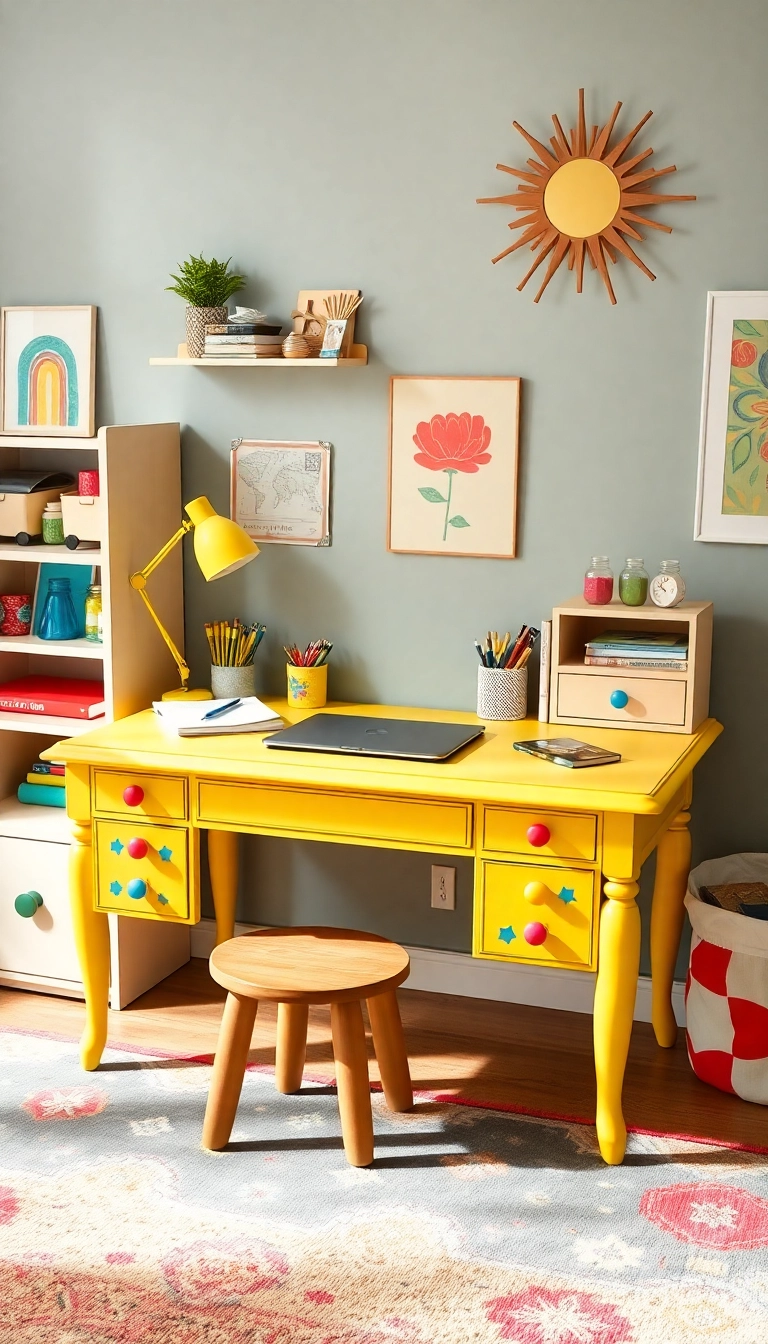 10 Jaw-Dropping Chalk-Painted Furniture Ideas That Will Transform Your Home! - 5. Whimsical Kids' Desk