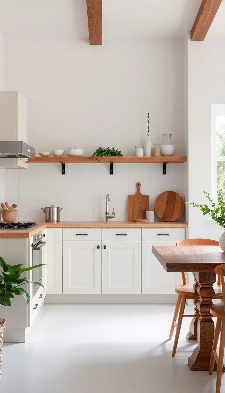 10 Jaw-Dropping Soft Hues Kitchen Makeovers That Will Inspire Your Next Renovation! - 4. Soft White with Natural Wood