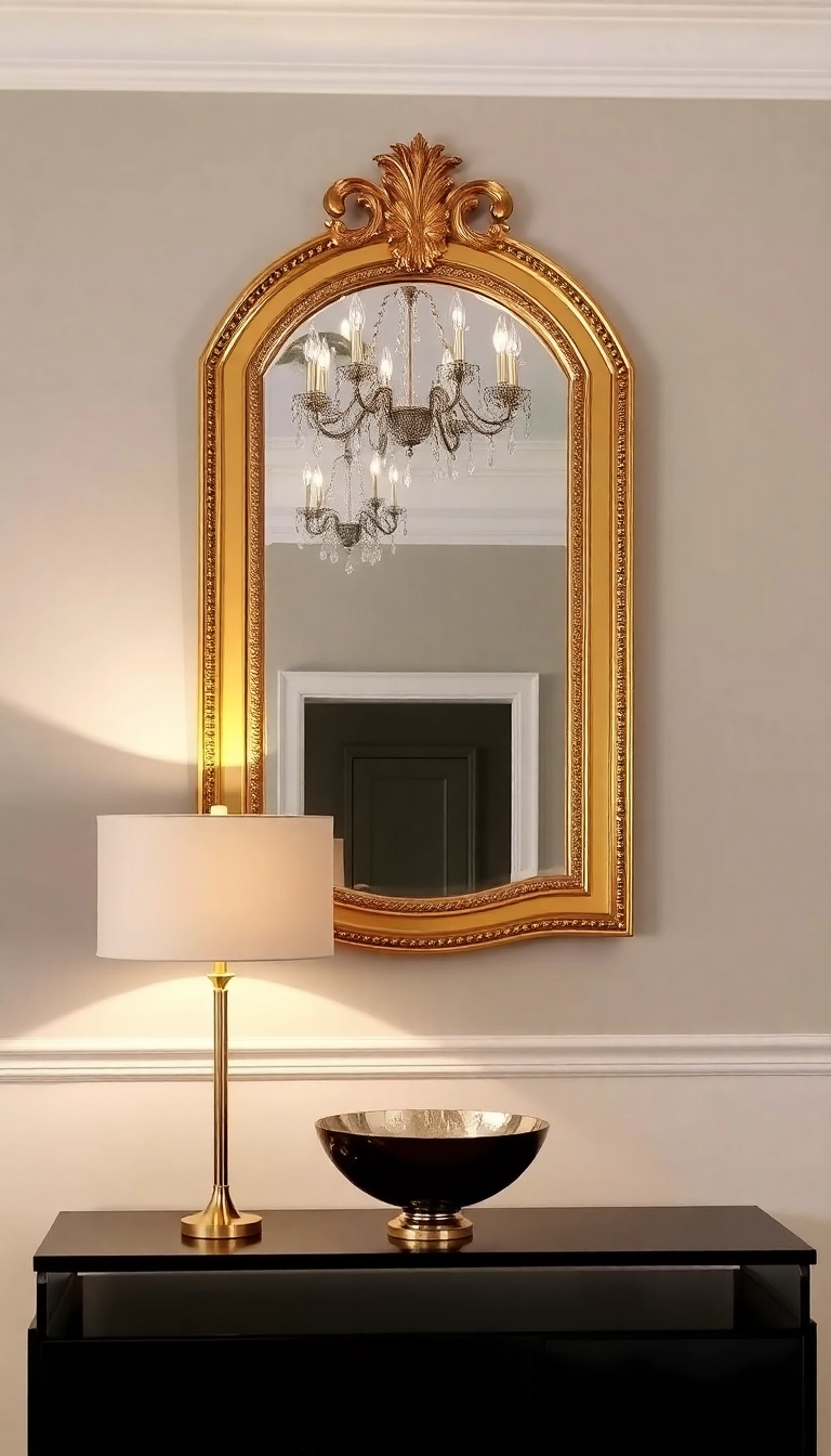 10 Stunning Statement Mirror Ideas for Your Entryway That Will Leave Guests Speechless! - 10. The Luxe Metallic