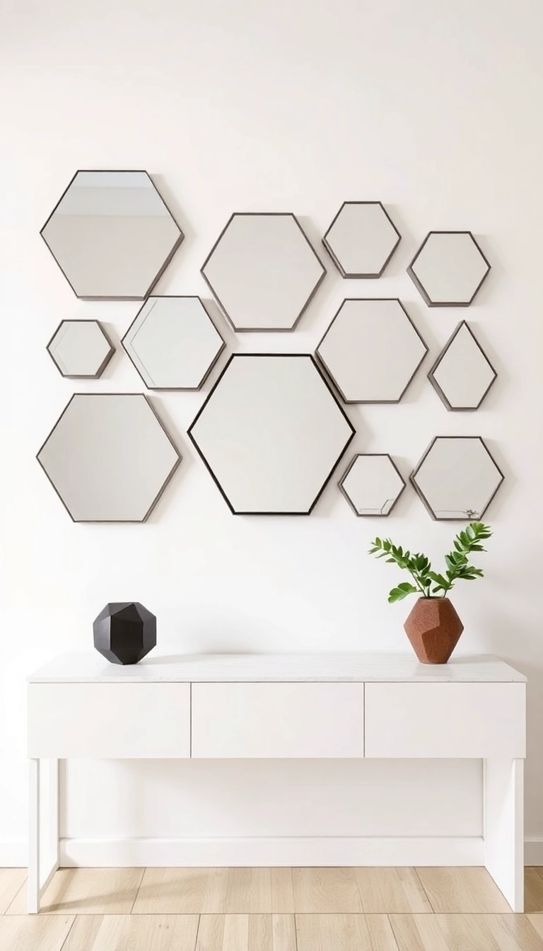 10 Stunning Statement Mirror Ideas for Your Entryway That Will Leave Guests Speechless! - 3. The Geometric Delight