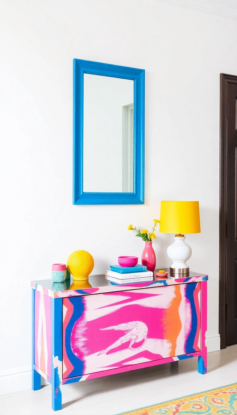 10 Stunning Statement Mirror Ideas for Your Entryway That Will Leave Guests Speechless! - 8. The Color Pop