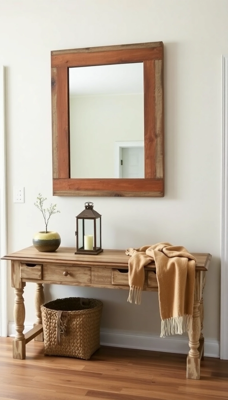 10 Stunning Statement Mirror Ideas for Your Entryway That Will Leave Guests Speechless! - 9. The Rustic Farmhouse