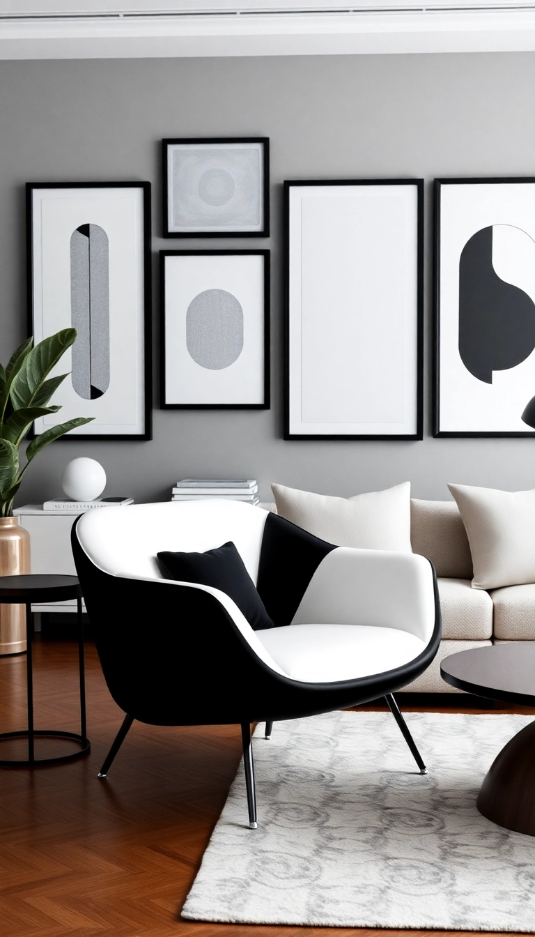 10 Stunning Two-Tone Painted Chairs That Will Transform Your Space (You Won't Believe #4!) - 3. Modern Minimalism: Black and White