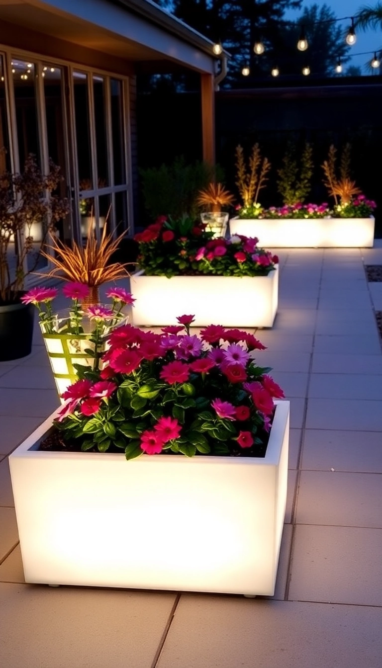 12 Magical Outdoor Lighting Ideas That Will Transform Your Garden Into a Fairytale! - 11. Light-Up Planters