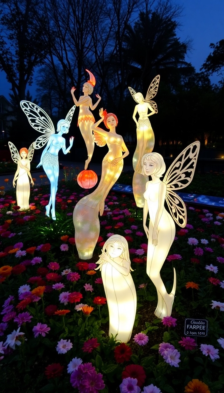 12 Magical Outdoor Lighting Ideas That Will Transform Your Garden Into a Fairytale! - 6. Lighted Garden Sculptures