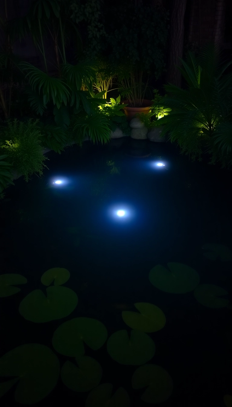 12 Magical Outdoor Lighting Ideas That Will Transform Your Garden Into a Fairytale! - 9. Underwater Lights in Ponds