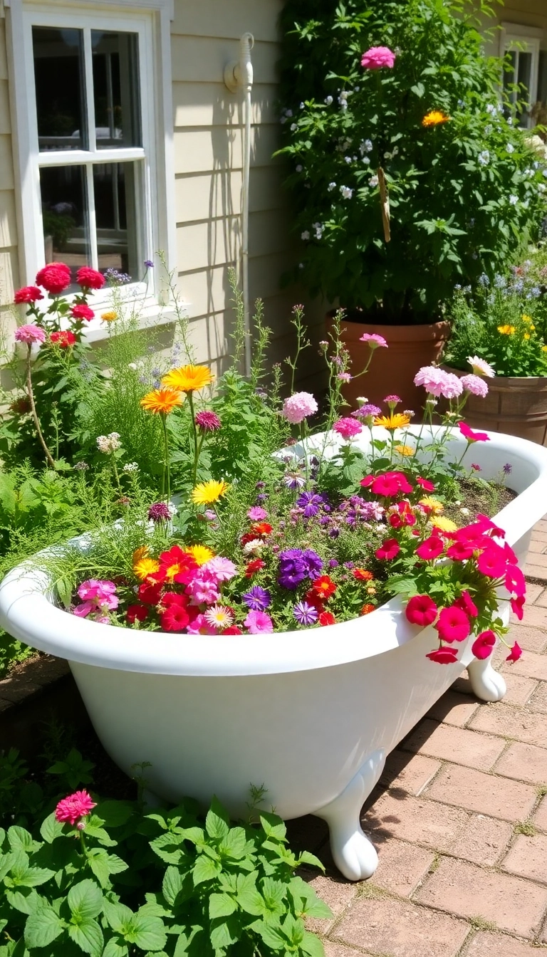 13 DIY Freestanding Bathtub Ideas That Will Save You Thousands (And Look Amazing!) - 13. The DIY Bathtub Garden