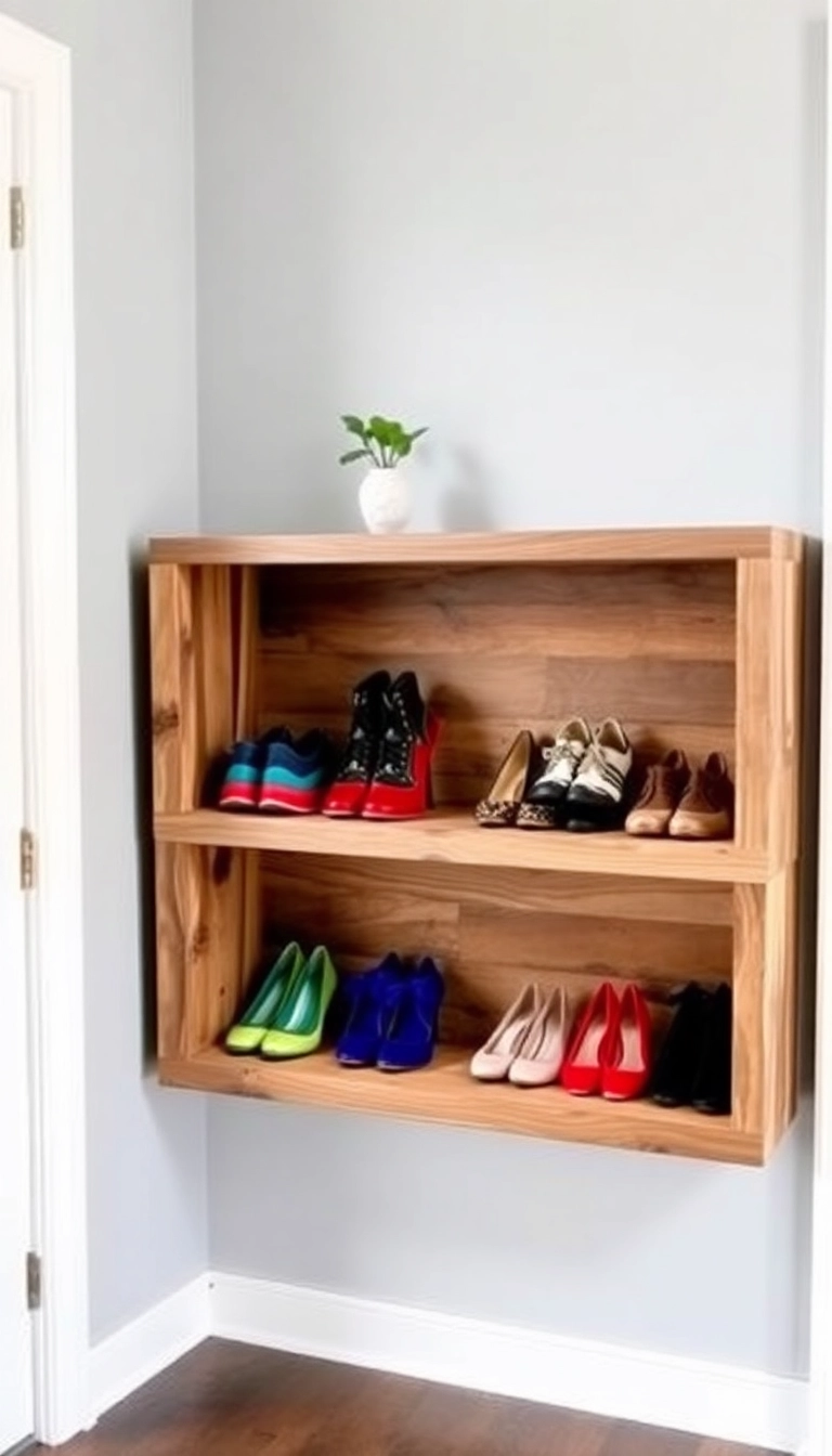 13 Eco-Friendly Shoe Storage Ideas for Entryways That Are Good for the Planet! - 10. Eco-Friendly Shoe Shelves