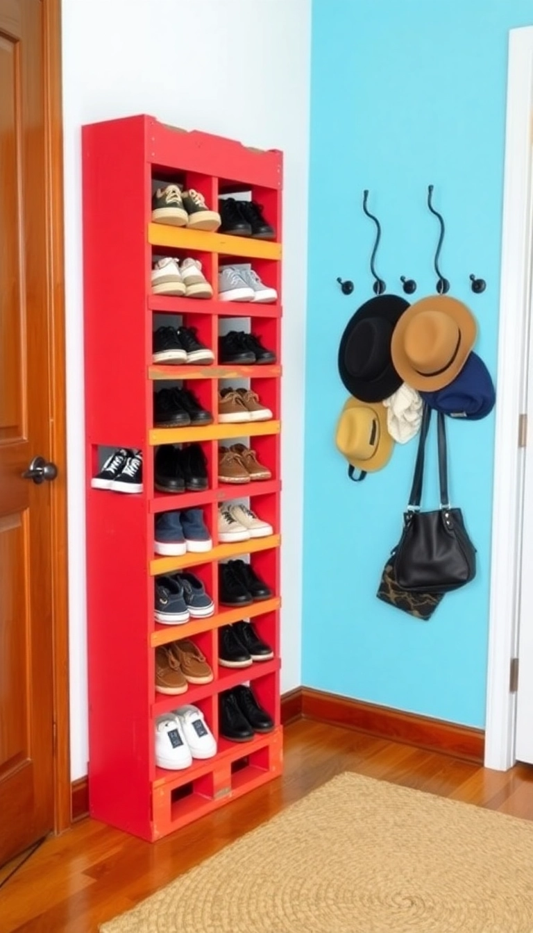 13 Eco-Friendly Shoe Storage Ideas for Entryways That Are Good for the Planet! - 2. Upcycled Pallet Storage