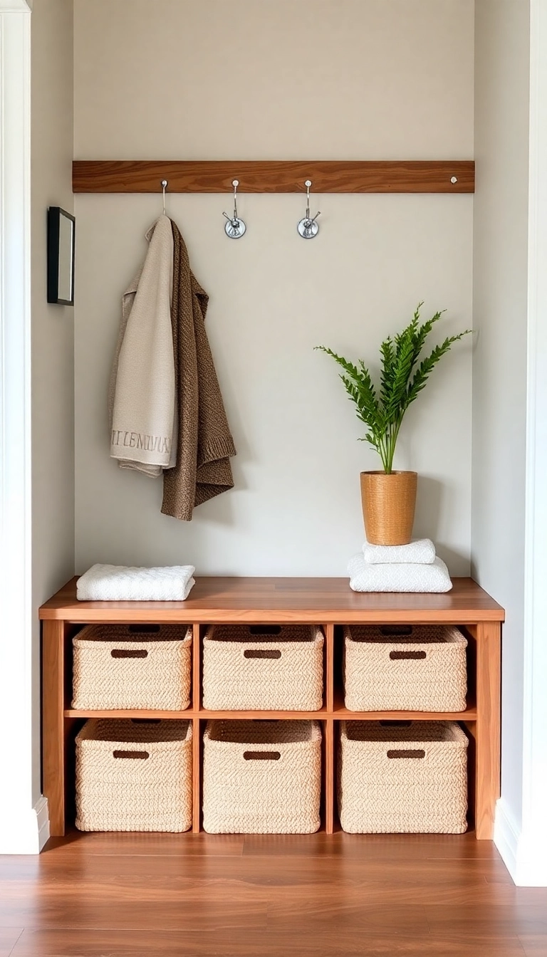 13 Eco-Friendly Shoe Storage Ideas for Entryways That Are Good for the Planet! - 9. Under-Bench Storage Bins