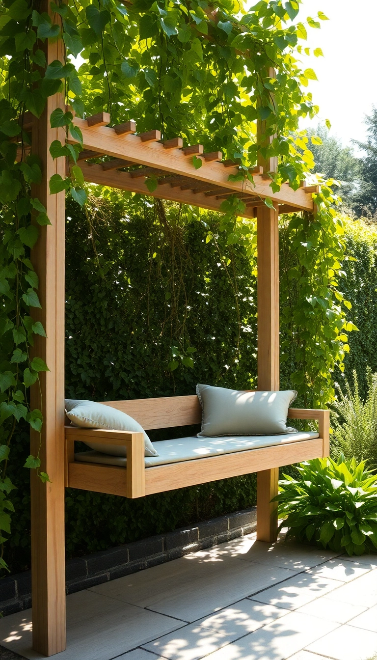 13 Simple Minimalist Outdoor Seating Ideas That Make a Big Impact (Check Out #2!) - 1. Floating Wooden Bench