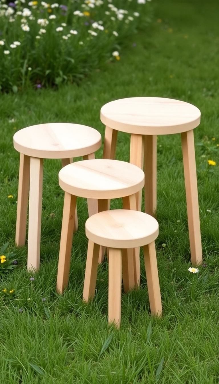 13 Simple Minimalist Outdoor Seating Ideas That Make a Big Impact (Check Out #2!) - 10. Garden Stools