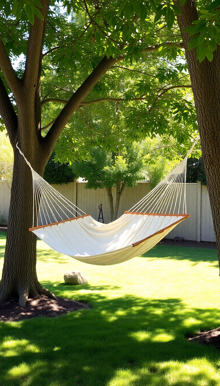 13 Simple Minimalist Outdoor Seating Ideas That Make a Big Impact (Check Out #2!) - 4. Hammock Simplicity