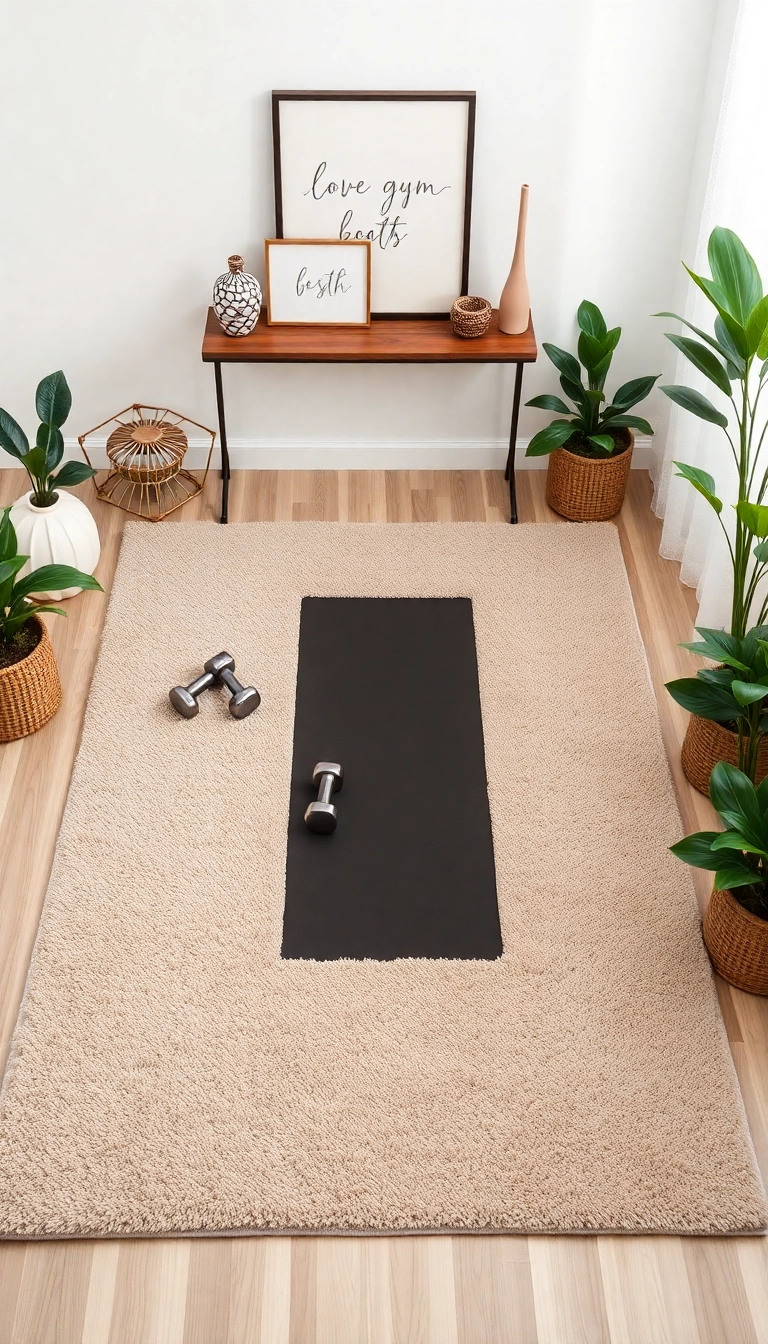 14 Affordable Mini Gym at Home Ideas That Look Expensive! - 5. Chic Flooring Options