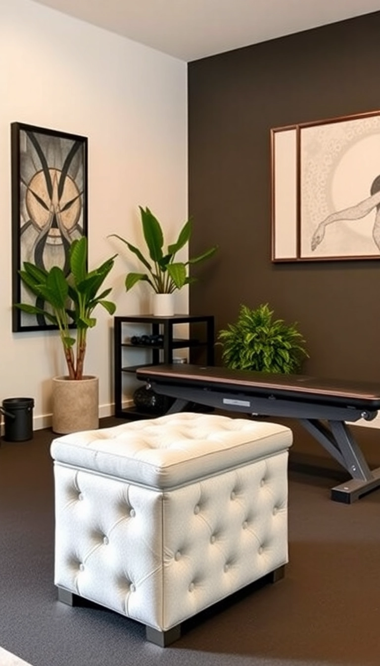 14 Affordable Mini Gym at Home Ideas That Look Expensive! - 7. Multi-Functional Furniture