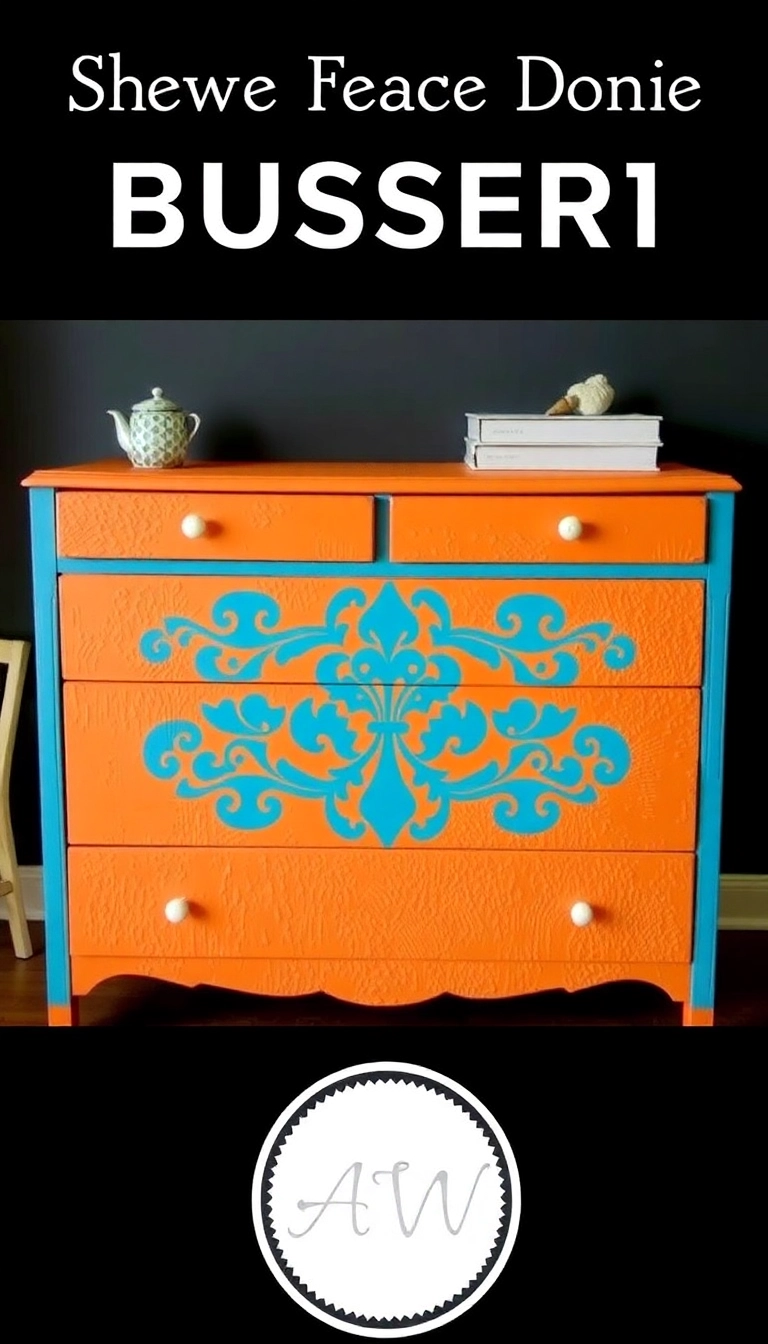 14 Colorful Dresser Ideas That Prove Bold Colors Can Transform Your Home! - 14. Textured Painted Dresser