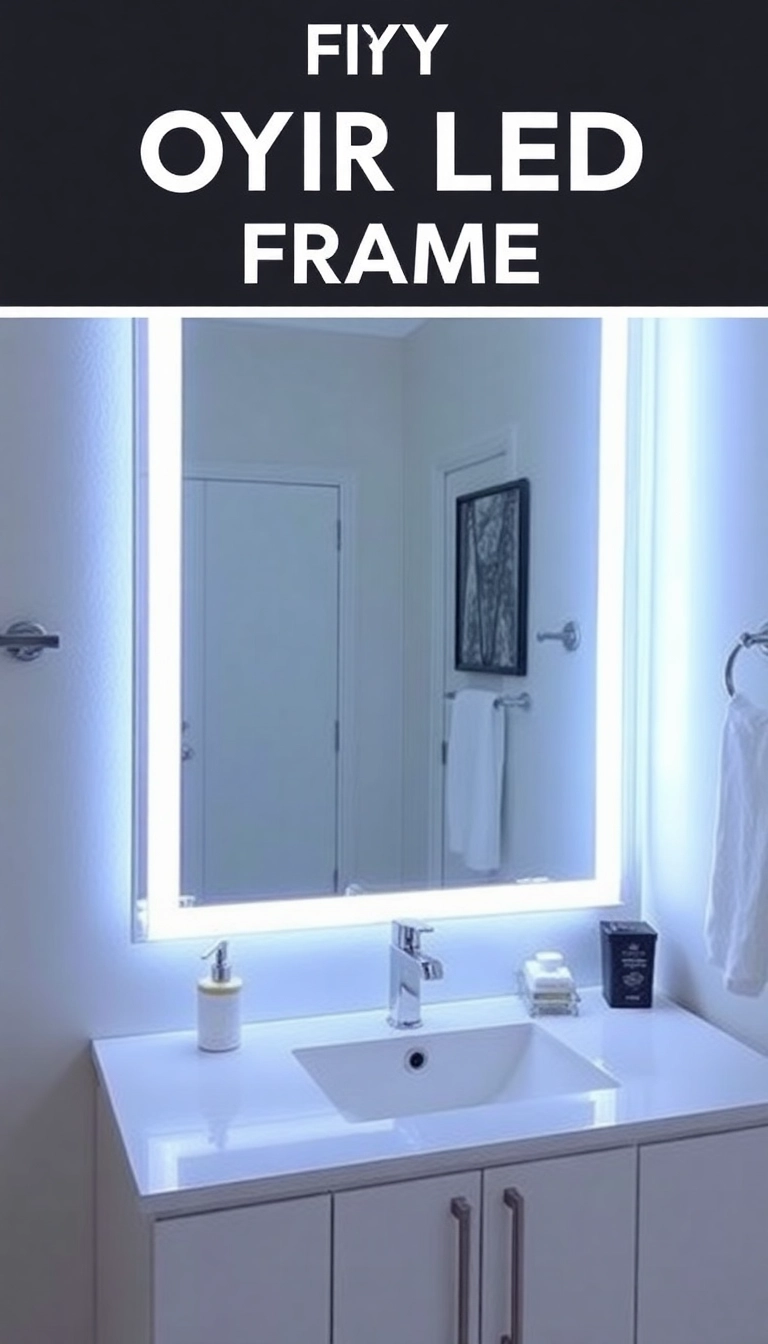 15 DIY Bathroom Lighting Hacks You Can Do This Weekend (Your Friends Will Be Jealous!) - 13. DIY LED Mirror Frame