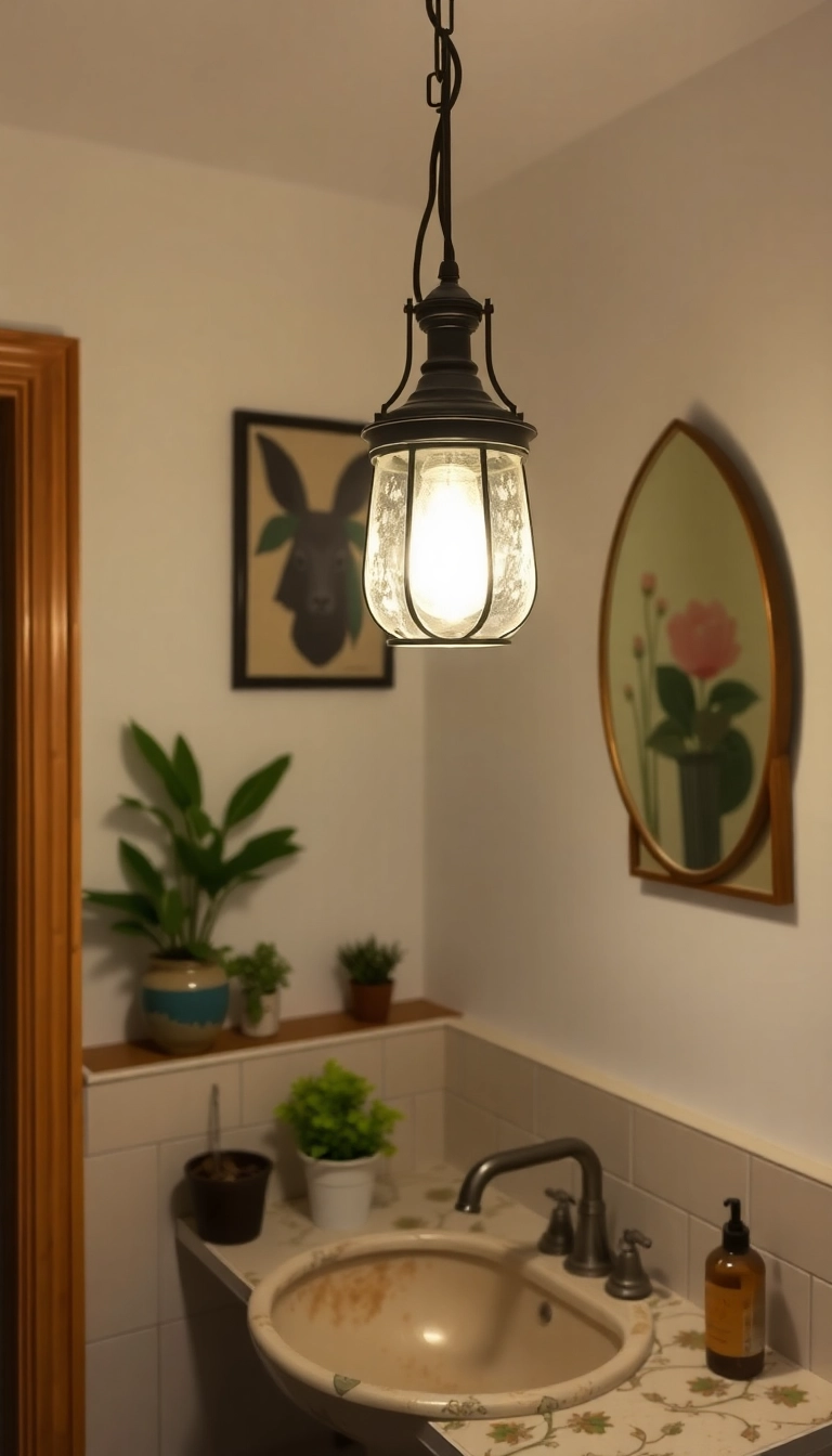 15 DIY Bathroom Lighting Hacks You Can Do This Weekend (Your Friends Will Be Jealous!) - 3. Vintage Pendant Lights