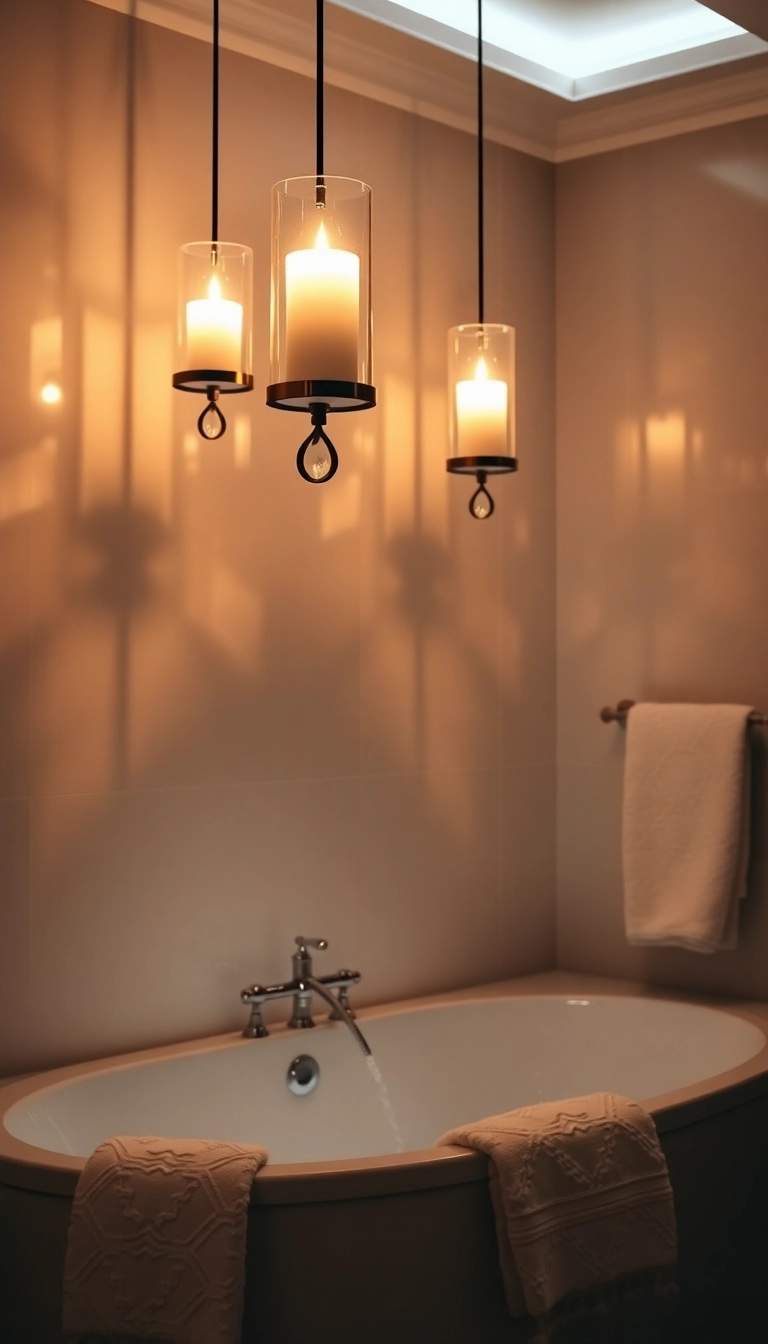 15 DIY Bathroom Lighting Hacks You Can Do This Weekend (Your Friends Will Be Jealous!) - 6. Candle Holders as Light Fixtures