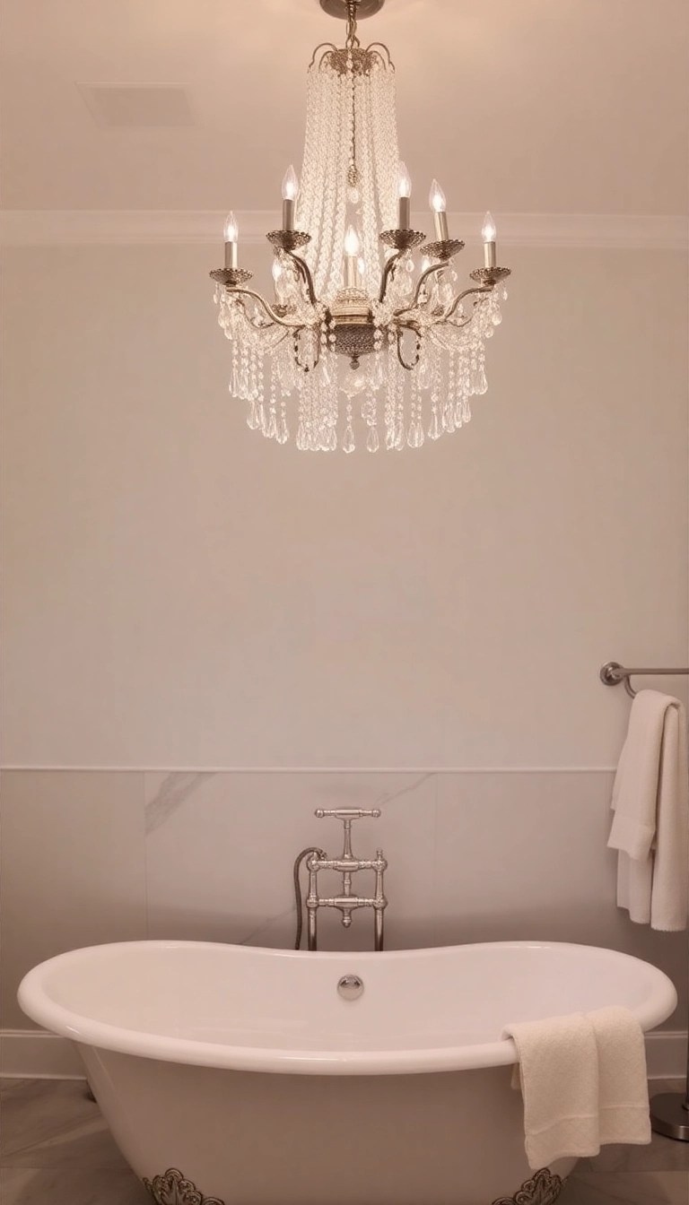 15 DIY Bathroom Lighting Hacks You Can Do This Weekend (Your Friends Will Be Jealous!) - 7. DIY Crystal Chandeliers