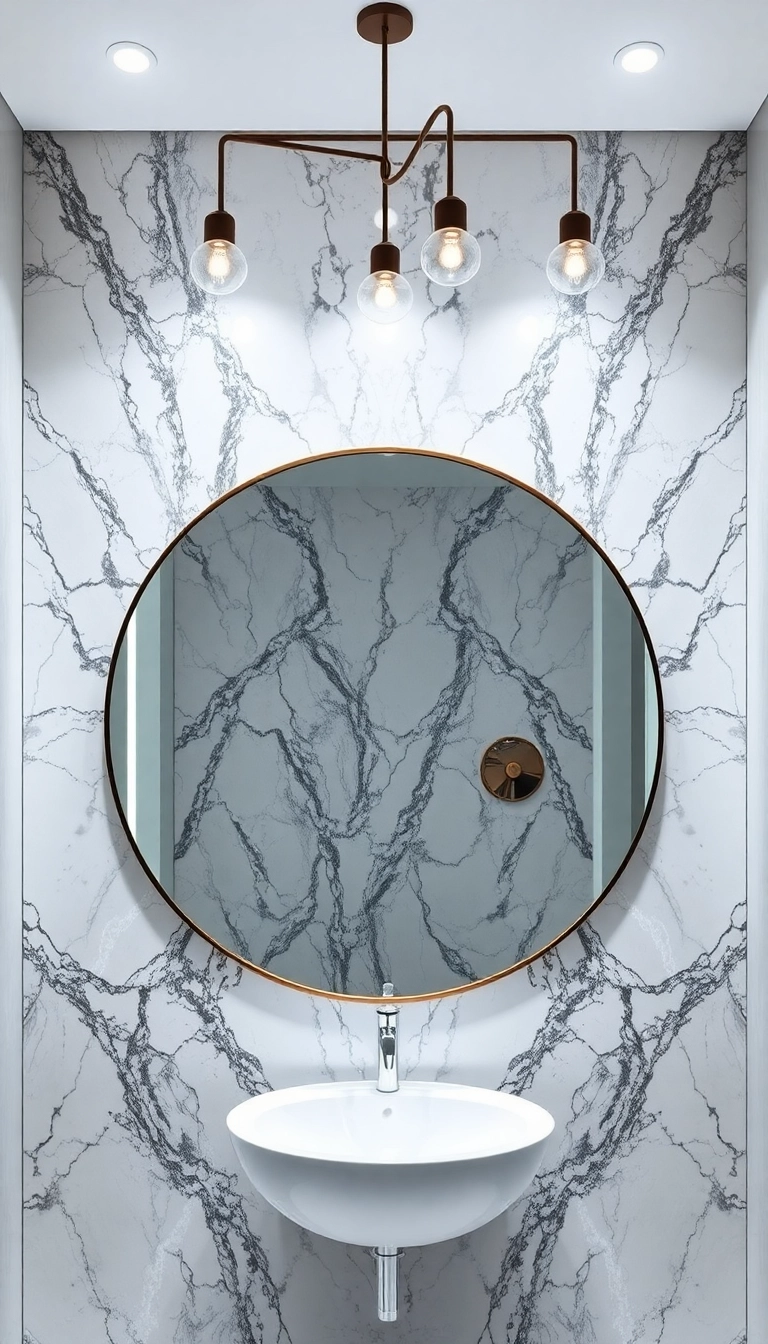 15 Elegant Marble Bathroom Ideas That'll Make You Feel Like Royalty! - 7. Marble-Backed Mirrors