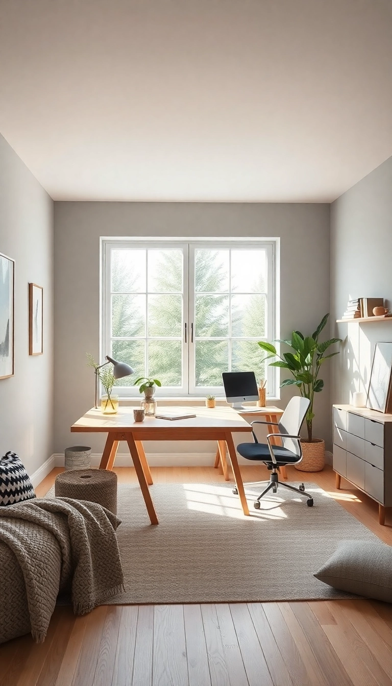 15 Functional Home Offices with Natural Light That Boost Your Productivity (Check Out #8!) - 7. Scandinavian Simplicity