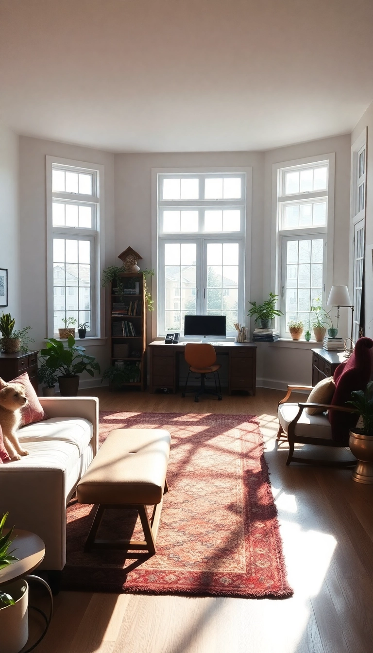 15 Functional Home Offices with Natural Light That Boost Your Productivity (Check Out #8!) - 8. Multi-Functional Space (Must-See!)