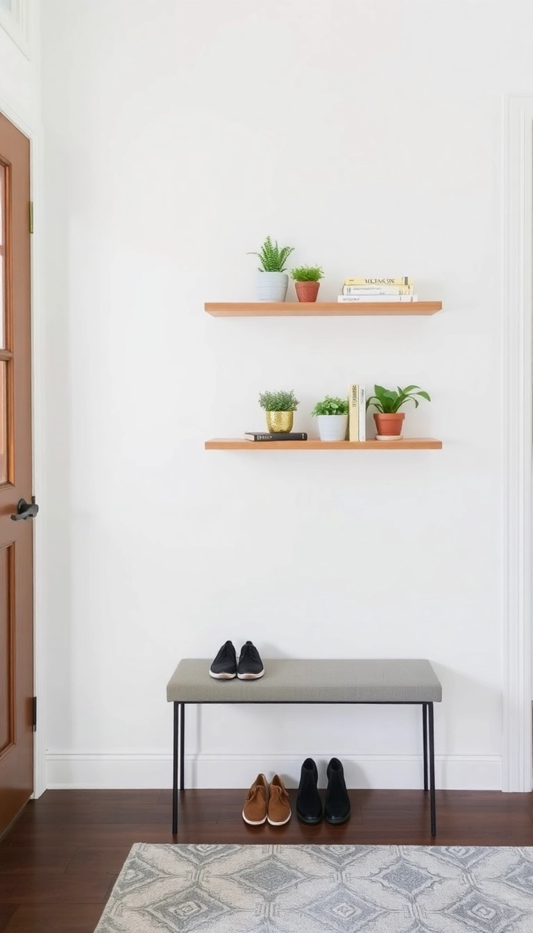 15 Minimalist Entryway Decor Ideas That Will Make You Say 'Why Didn't I Think of That?!' - 1. Floating Shelves