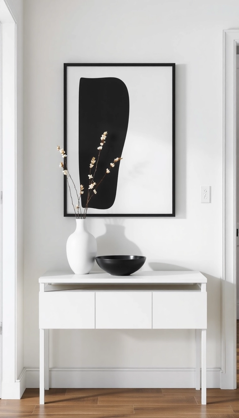 15 Minimalist Entryway Decor Ideas That Will Make You Say 'Why Didn't I Think of That?!' - 11. Monochrome Accessories