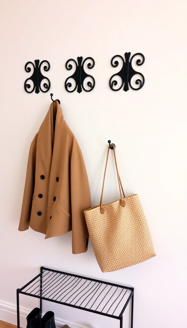 15 Minimalist Entryway Decor Ideas That Will Make You Say 'Why Didn't I Think of That?!' - 5. Simple Wall Hooks