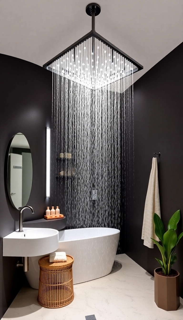 15 Rainfall Showerhead Ideas That Will Transform Your Bathroom into a Luxurious Spa! - 15. Geometric Shapes