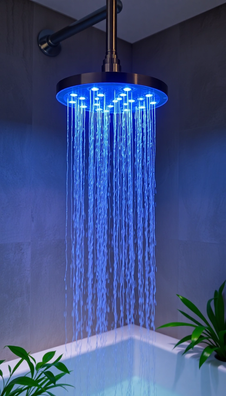 15 Rainfall Showerhead Ideas That Will Transform Your Bathroom into a Luxurious Spa! - 3. Spa-like Experience with LED Lighting