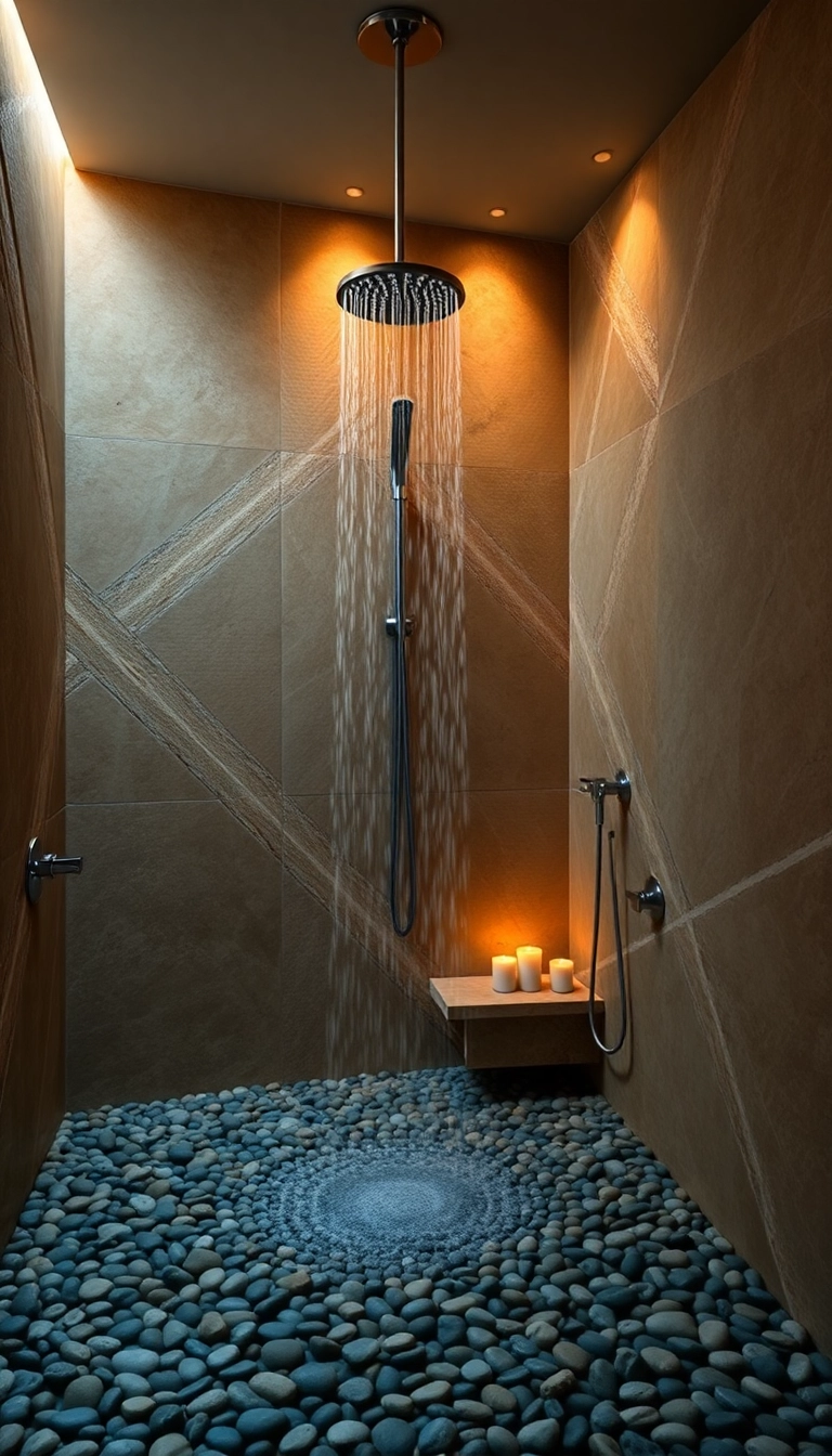 15 Rainfall Showerhead Ideas That Will Transform Your Bathroom into a Luxurious Spa! - 6. Natural Stone Integration