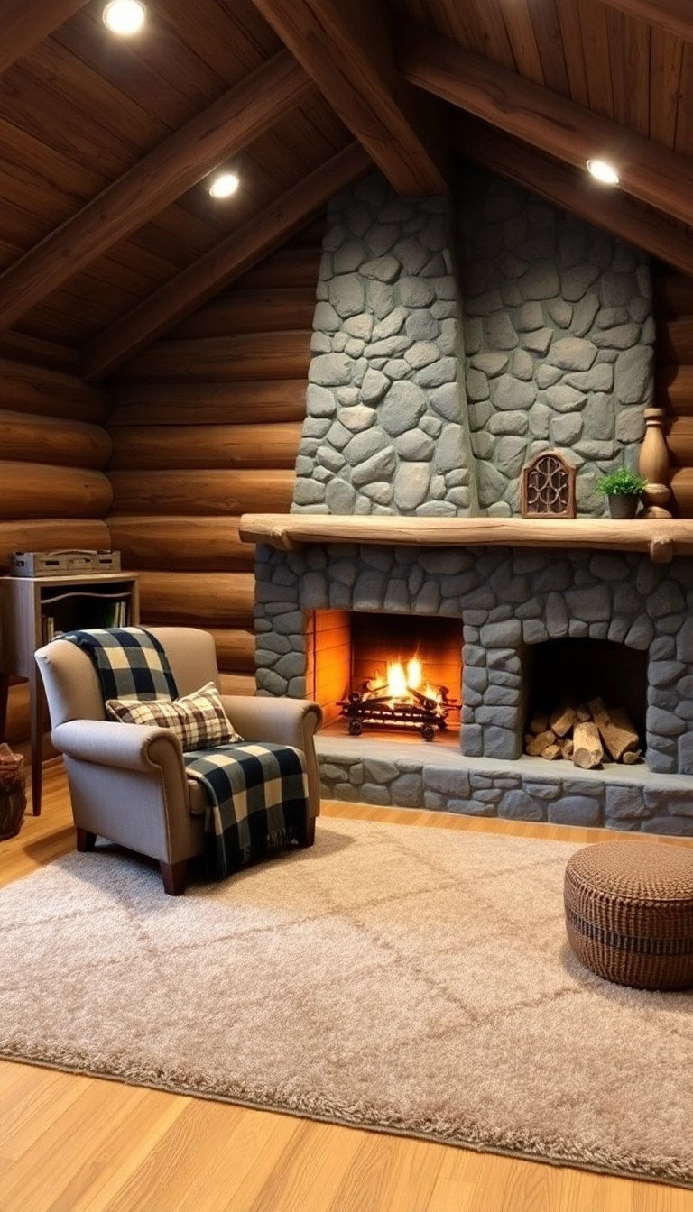 15 Rustic Reading Corner Ideas That'll Make You Want to Curl Up with a Book! - 3. Rustic Log Cabin Vibes