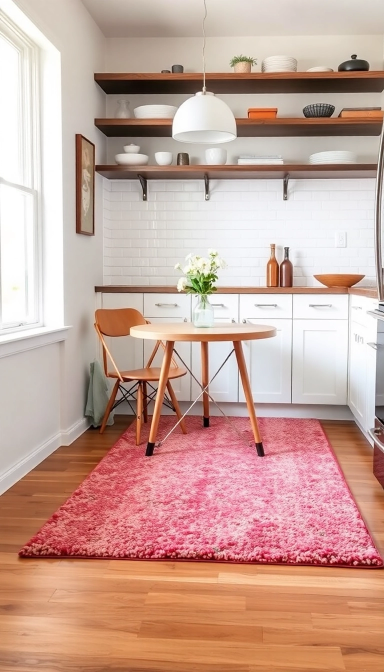 15 Small Kitchen Cozy Corner Ideas That Prove Tiny Spaces Can Be Super Snug! - 12. Textured Rugs for Comfort