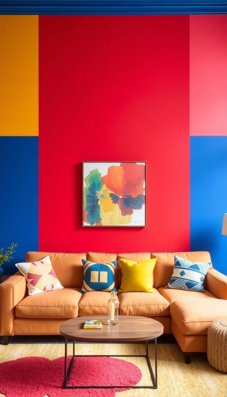 15 Stunning Geometric Wall Design Ideas That'll Transform Your Living Room (Wait Until You See #8!) - 5. Color Block Designs