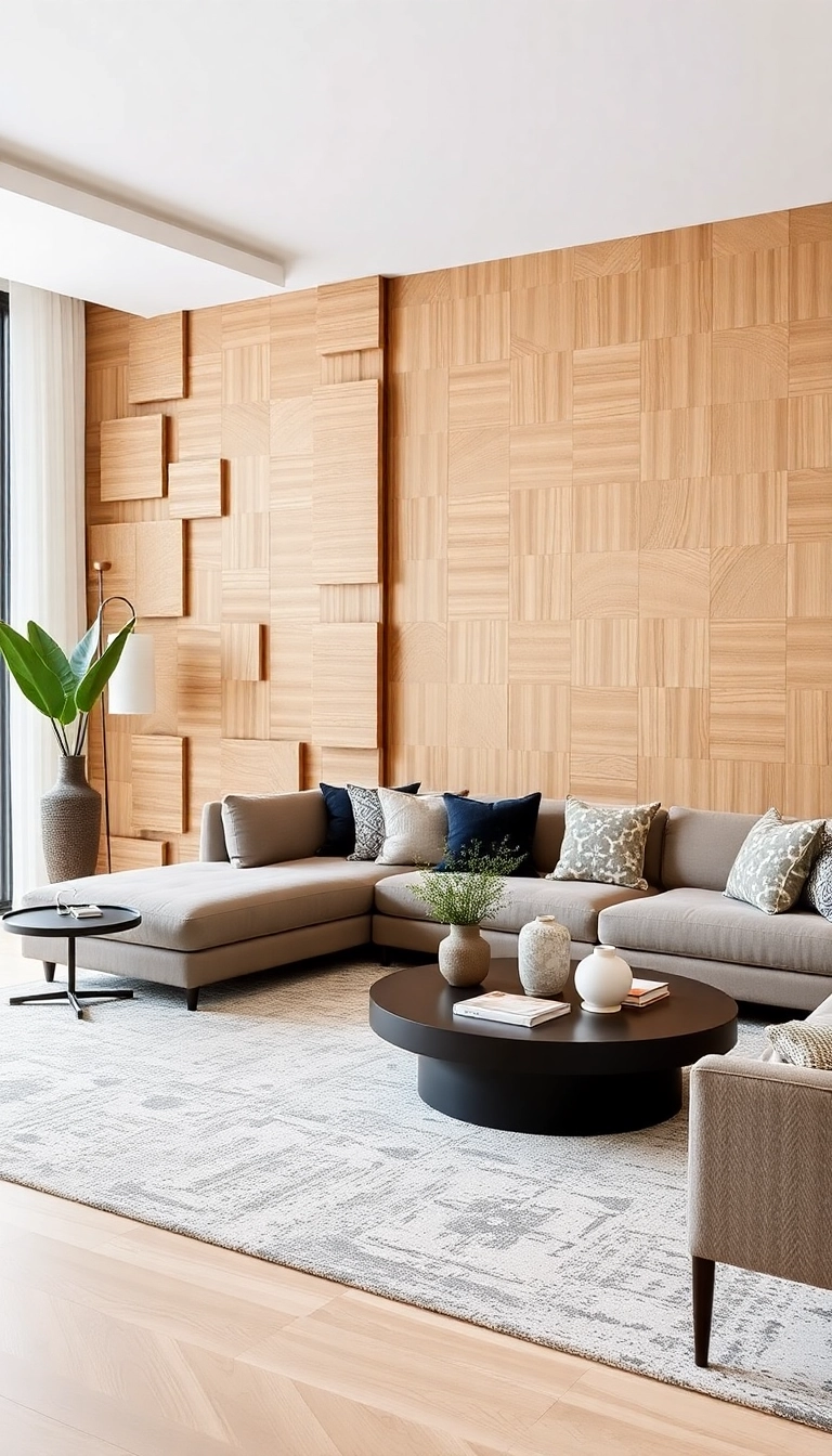 15 Stunning Geometric Wall Design Ideas That'll Transform Your Living Room (Wait Until You See #8!) - 8. Textured Geometric Panels