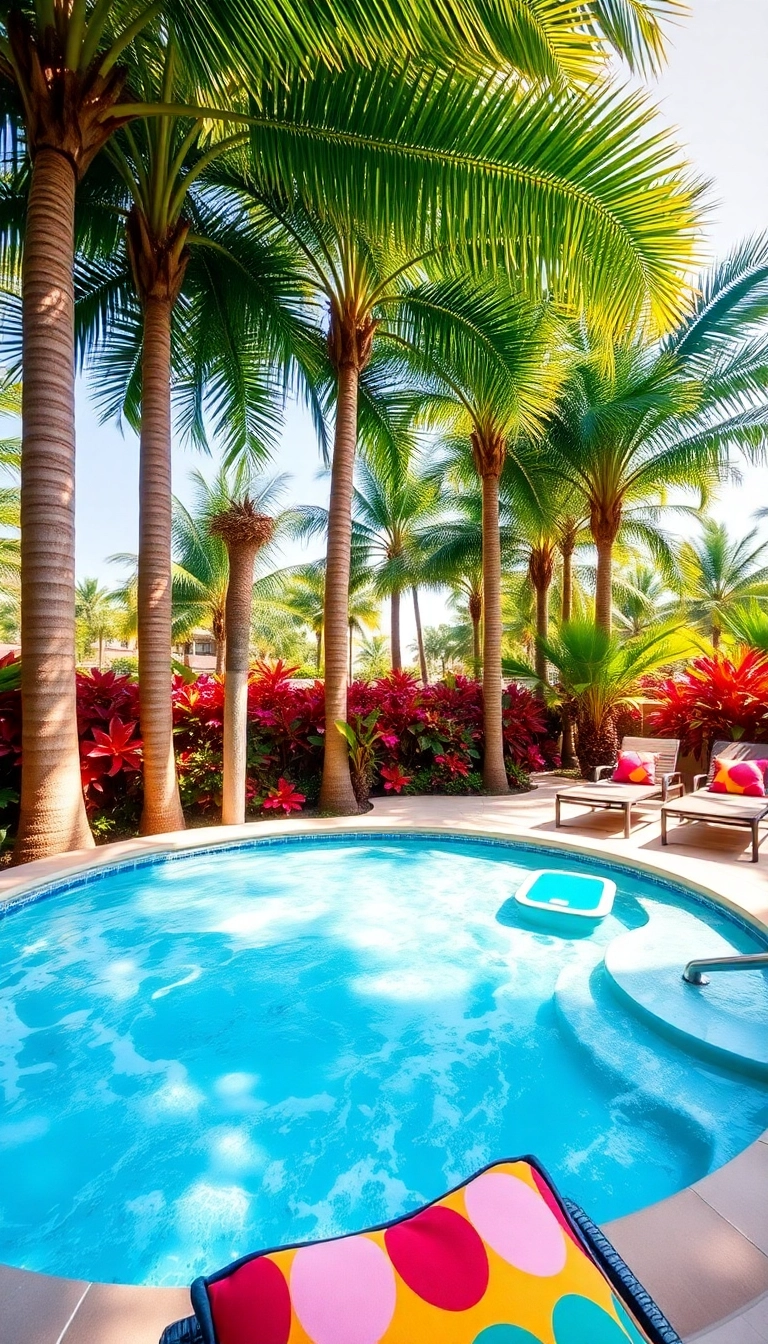 15 Stunning Hot Tub Privacy Ideas That Will Transform Your Backyard into a Serene Oasis! - 11. Tropical Paradise with Palms