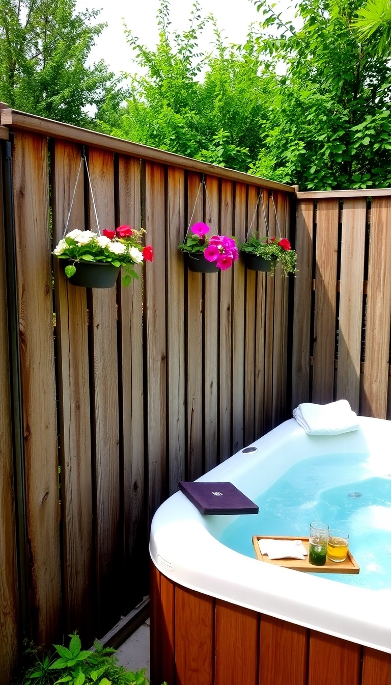 15 Stunning Hot Tub Privacy Ideas That Will Transform Your Backyard into a Serene Oasis! - 6. Rustic Wooden Fencing