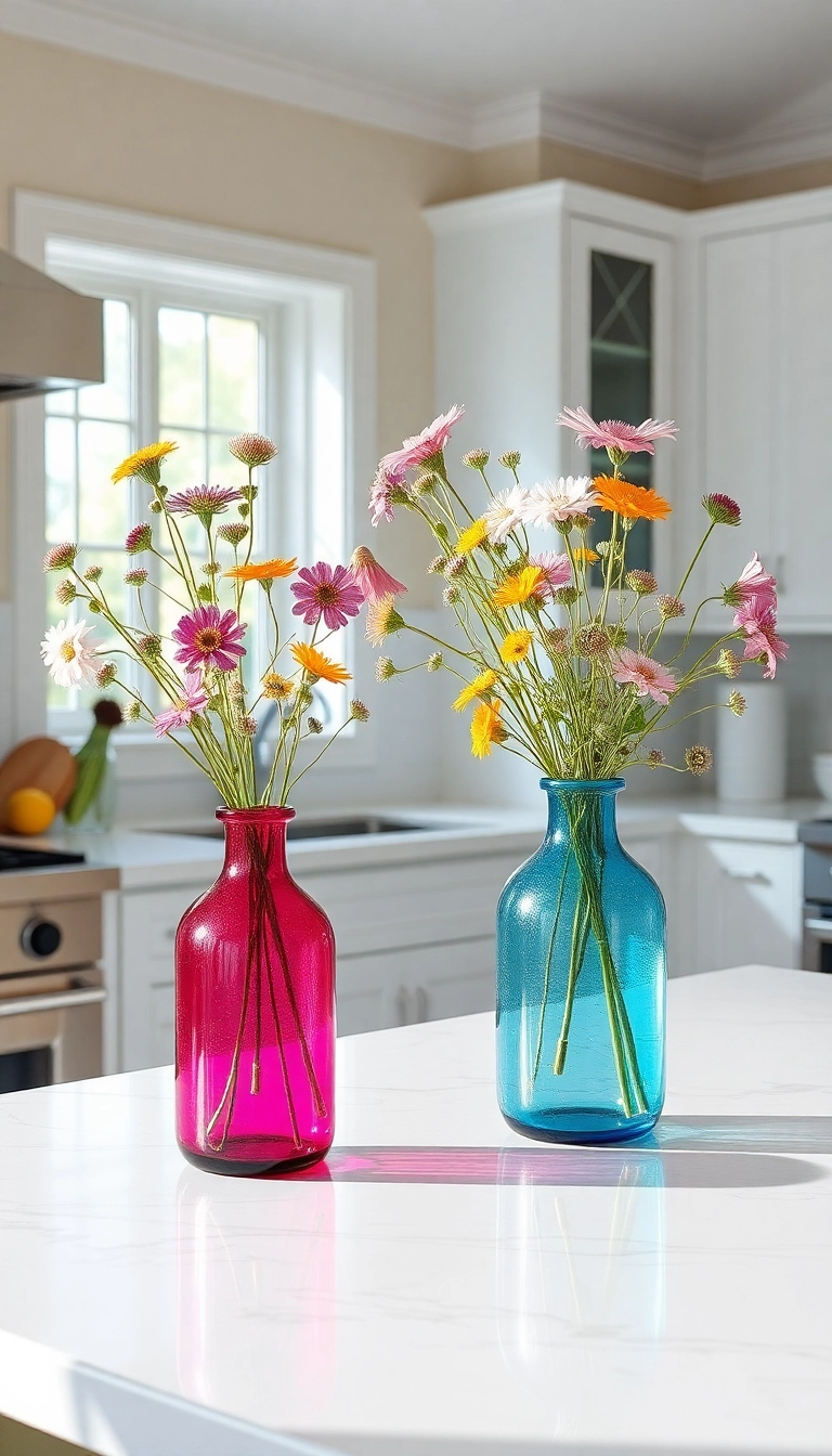 15 Stunning Sustainable Kitchen Decor Ideas That'll Transform Your Cooking Space! - 6. Recycled Glass Accents