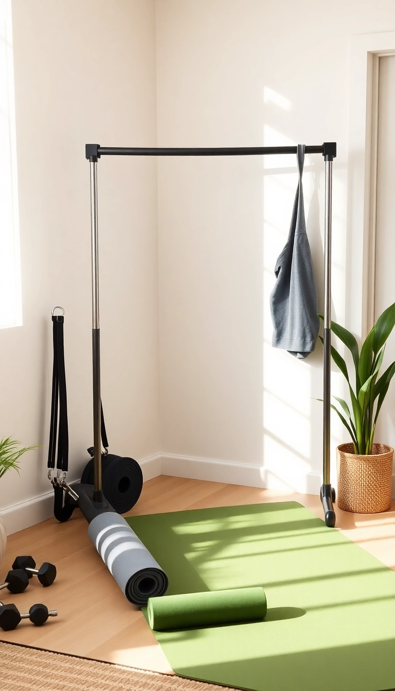 16 Space-Saving Mini Gym Ideas for Your Home That Are Pure Genius (#4 Will Blow Your Mind!) - 13. Portable Pilates Bar Kit