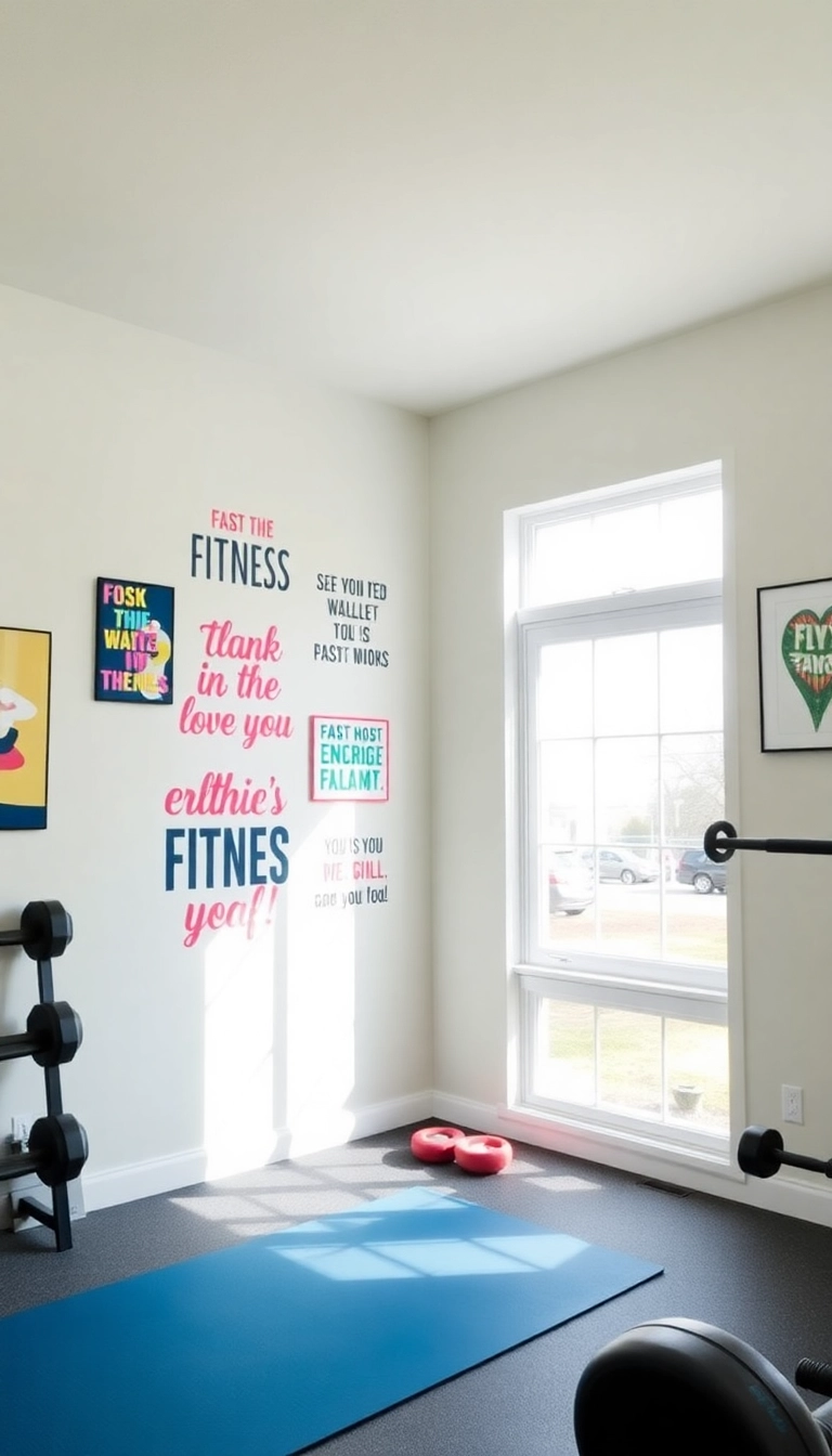 16 Space-Saving Mini Gym Ideas for Your Home That Are Pure Genius (#4 Will Blow Your Mind!) - 16. Wall Art That Motivates You to Move