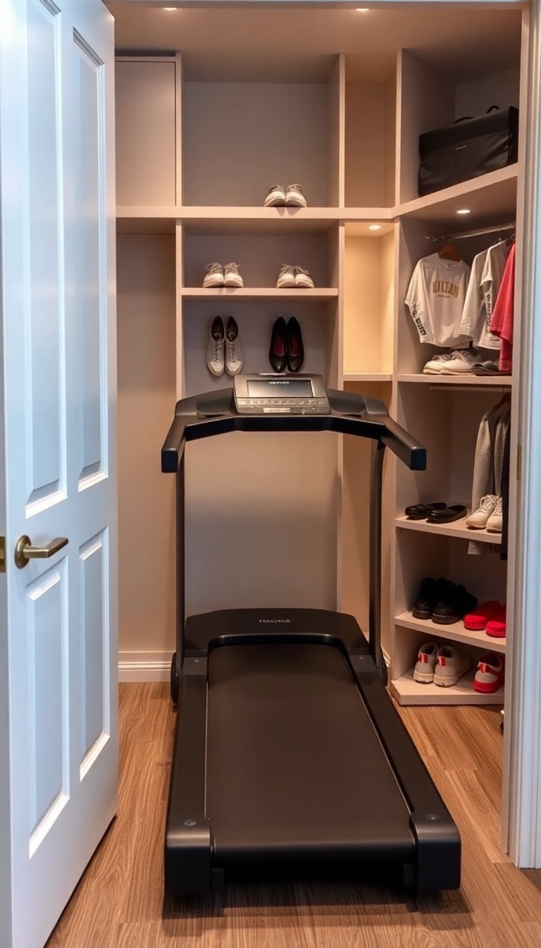 16 Space-Saving Mini Gym Ideas for Your Home That Are Pure Genius (#4 Will Blow Your Mind!) - 6. Compact Treadmill That Folds Away