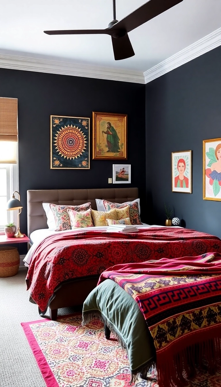 17 Boho Bedroom Colors That Bring Vibrancy and Relaxation to Your Personal Oasis! - 12. Charcoal Gray